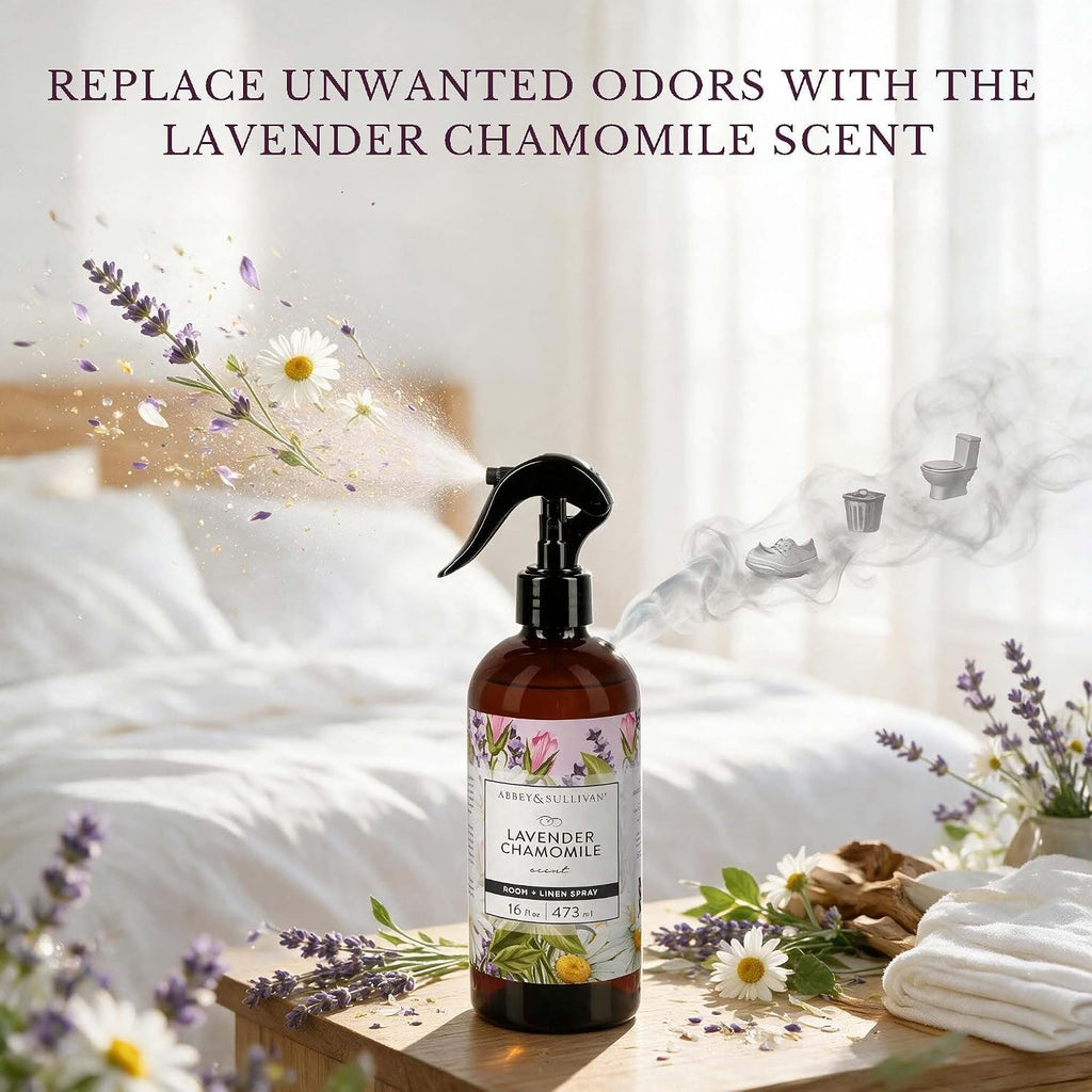 Linen Spray, Lavender Chamomile, Fabric Freshener and Fragrance Room Spray, 16 oz - Set of 2