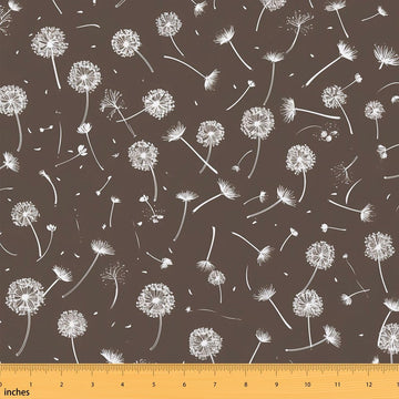 Dandelion Fabric By The Yard, Abstract Floral Upholstery Fabric, Farmhouse