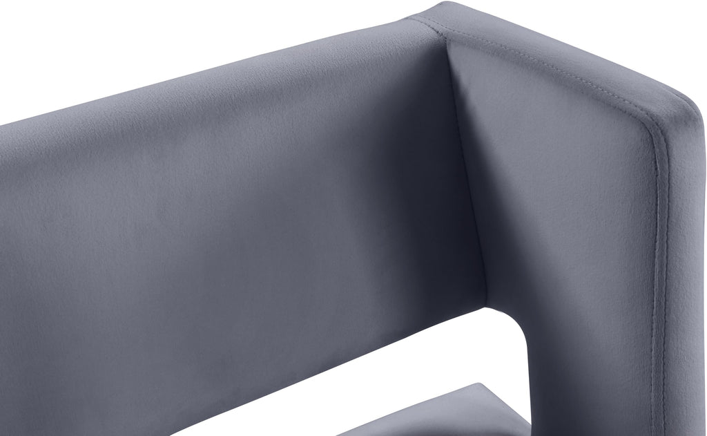 Caleb Collection Modern | Contemporary Counter Height Stool with Unique Square Back and Sturdy Iron Legs