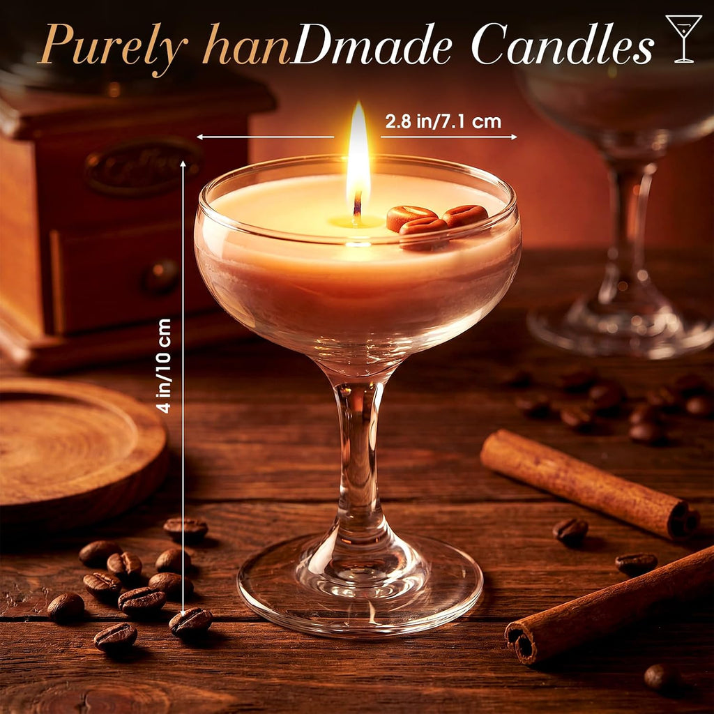 Sets Coffee Scented Candles Espresso Gifts, Martini - Set of 2