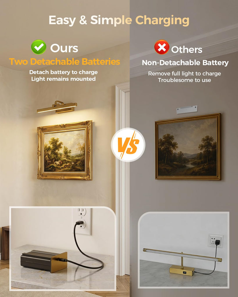 Battery Operated Picture Light for Wall, LED Art Light