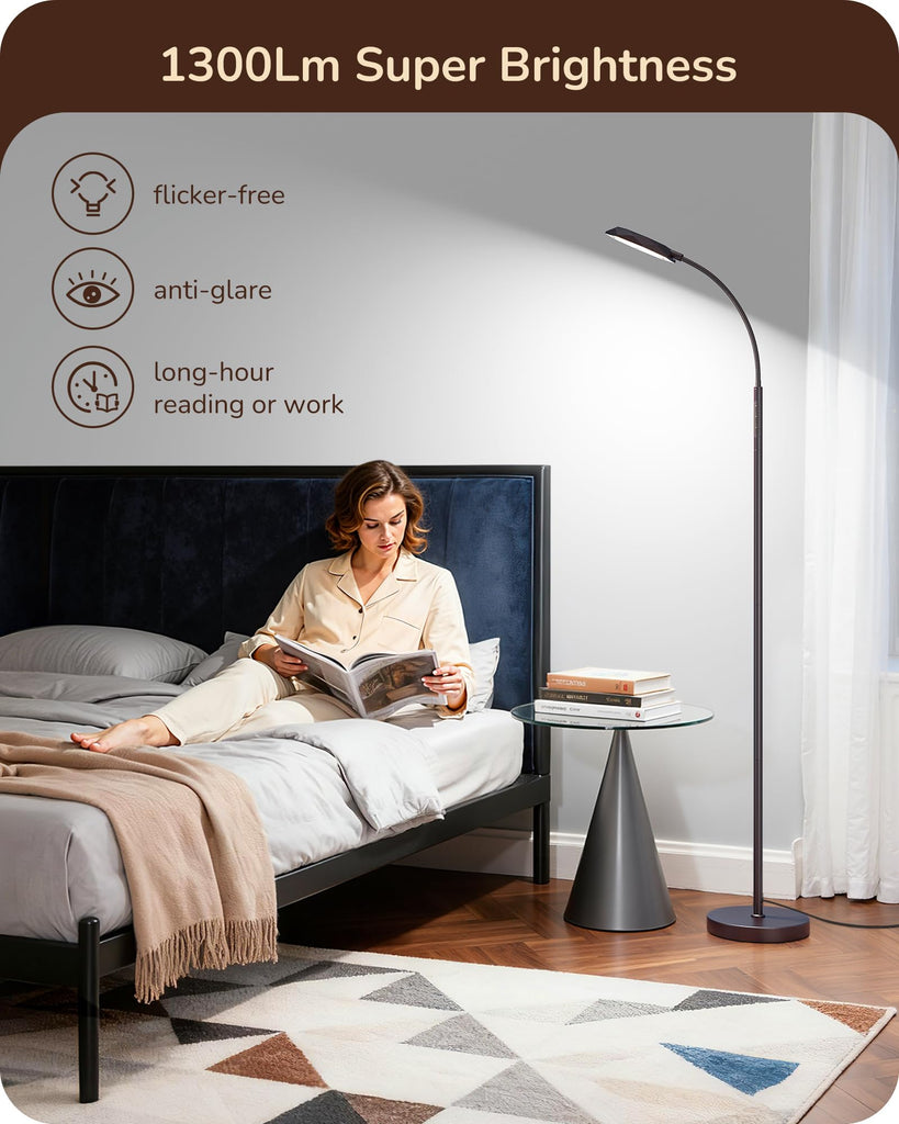 Modern LED Floor Lamp Floor Lamps Brown
