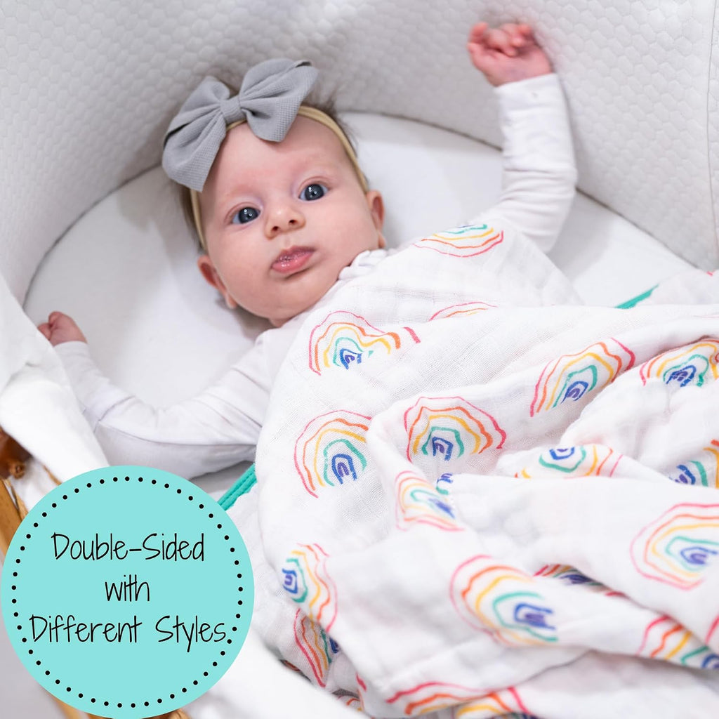Muslin Baby Blanket, 100% Organic Cotton, Soft Baby Quilt