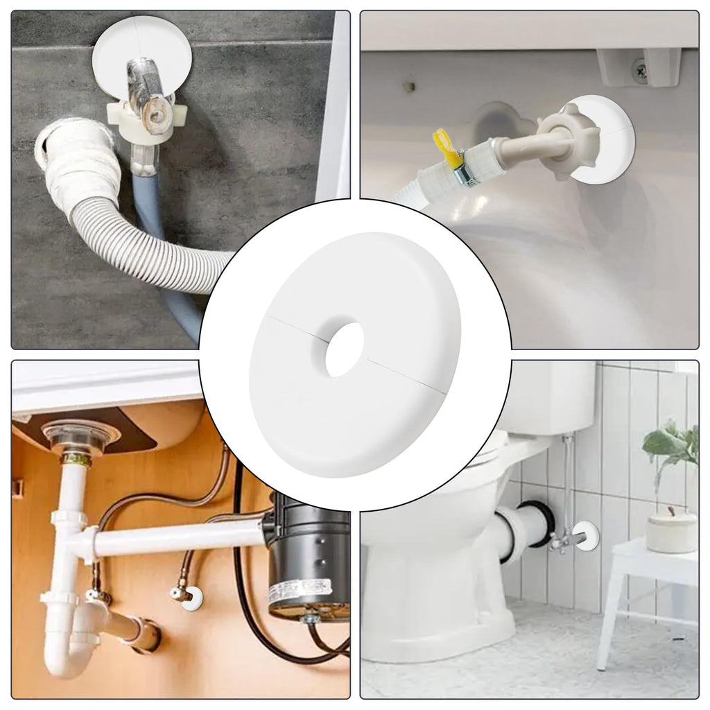 4Pcs 16MM Self-Adhesive Wall Split Flange, White
