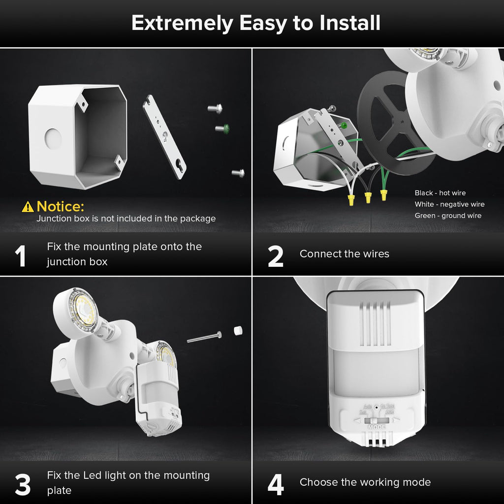 Upgraded 25W Motion Sensor Outdoor Lights, Security Light