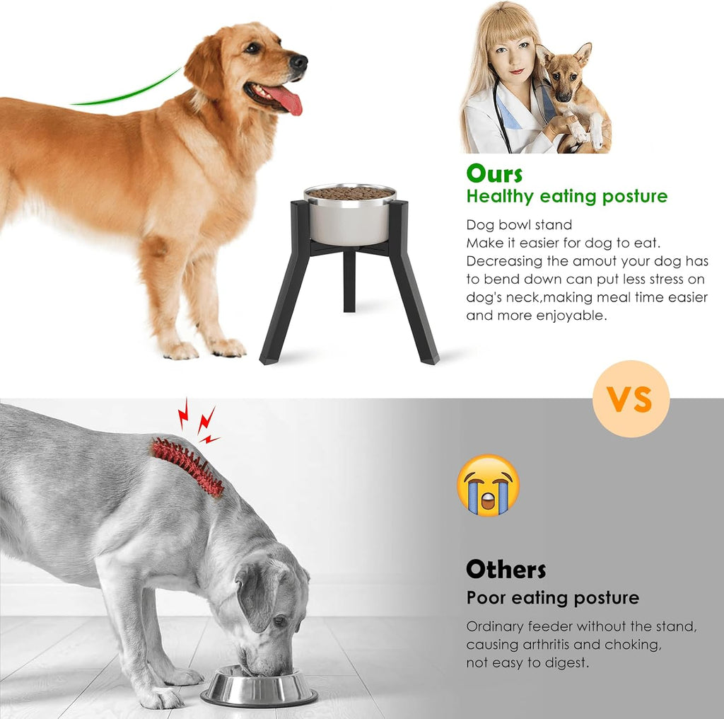 Dog Bowl Stand for Medium Large Dogs, Adjustable Width Elevated Dog Bowls 7-10.6", Raised Dog Food Water Bowls, 11