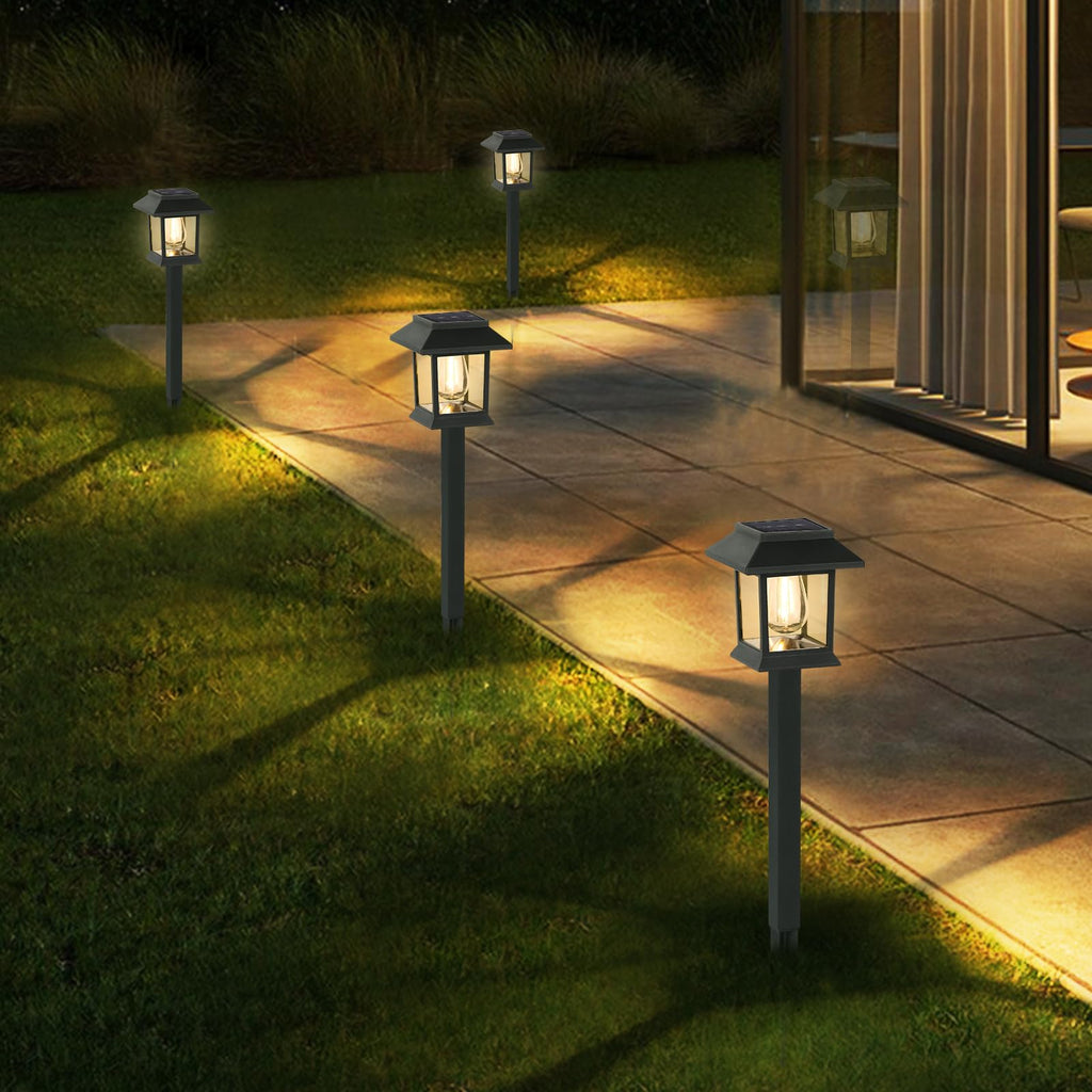 Solar Lights Outdoor,12 Pack 3000K Waterproof Auto On/Off Solar Pathway Lights for Your Garden, Landscape, Path