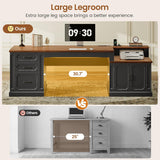 Farmhouse 70.9" Executive Desk, Home Office Desk with File Drawers and Storage Cabinet