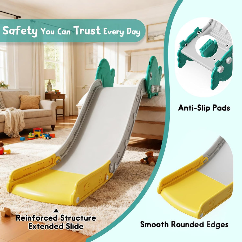 Slide for Toddlers, Upgraded Indoor Toddler Slide for Couch, Bed & Stairs, Space-Saving Kids Slide with Extended