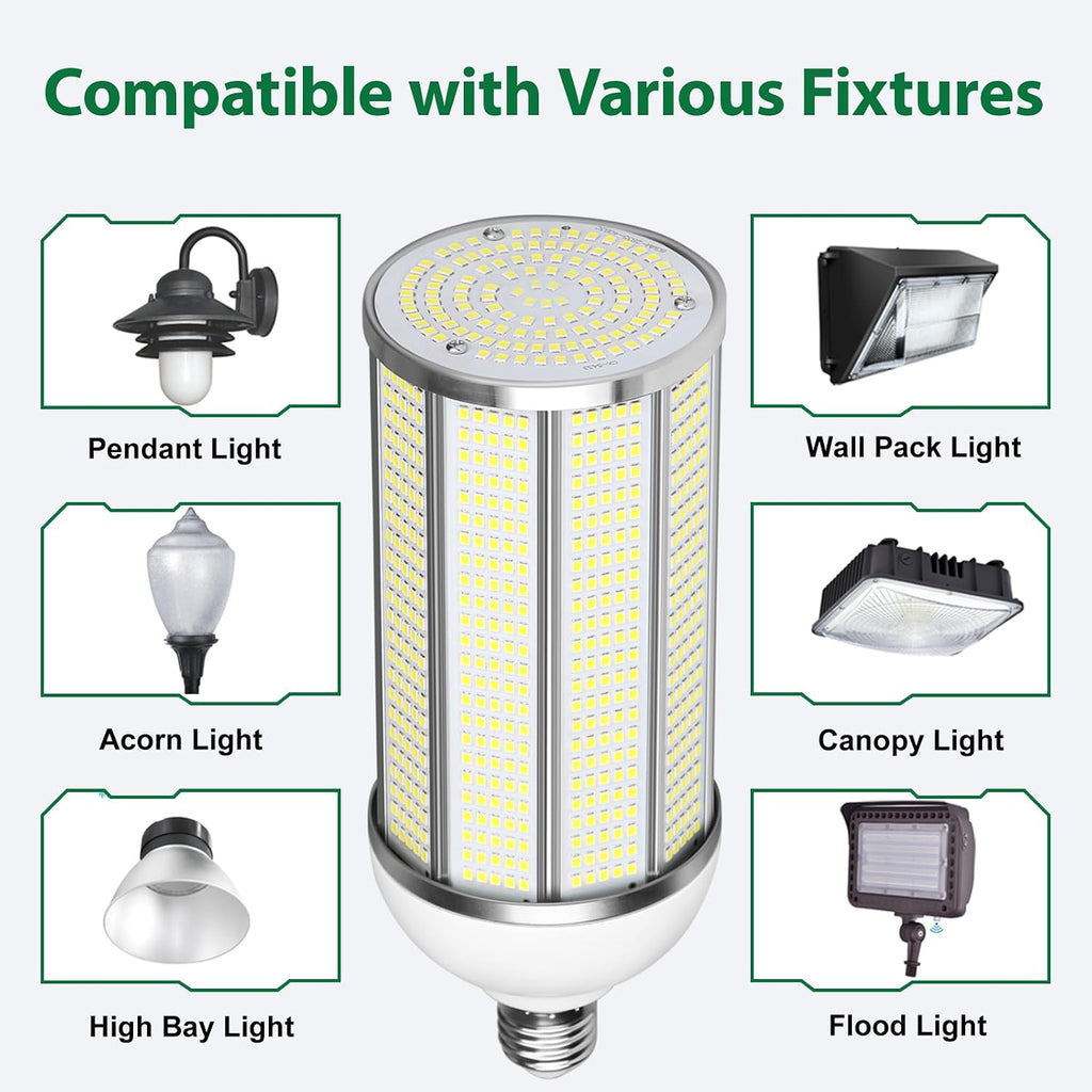2Pack 150W LED Corn Bulb, 22500LM Super Bright LED Bulb, Equivalent 600W MH HPS HID CFL, 5000K Daylight White