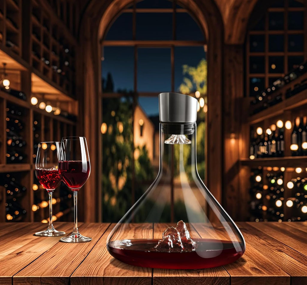 Wine Decanter, Wine Carafe, Red Wine Decanter,100% Lead-free Crystal Glass, Wine Hand-held Aerator, Wine Gift, Wine