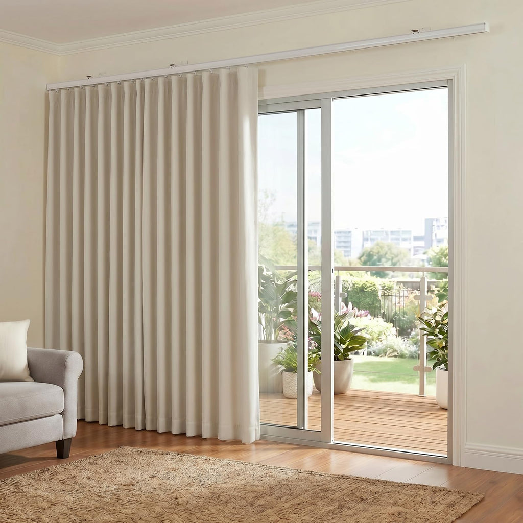 Room Divider Curtains Blackout Floor to Ceiling Curtain with Hook Sliding Door Curtains Ceiling Mount Extra Wide
