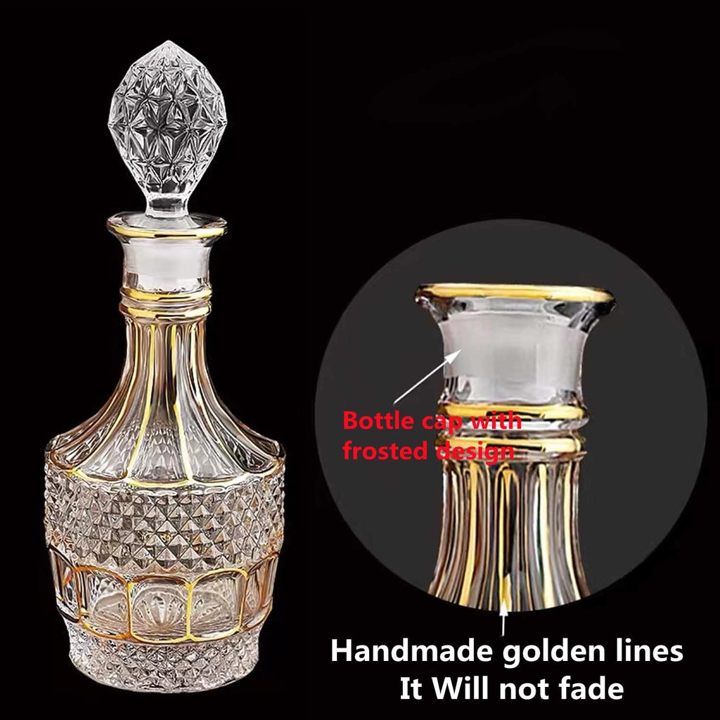 Ry Hand painted Gold design liquor Decanter,Crystal Whiskey Decanter