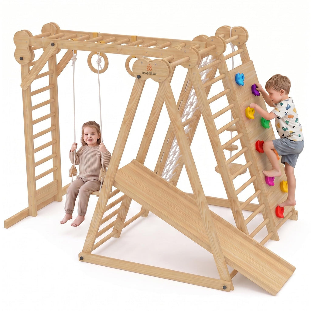Chestnut 8-in-1 Foldable Jungle Gym, Indoor Playground