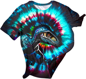 Kids Animal Tie Dye Shirt for Boys Girls