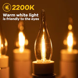 E12 LED Candelabra Bulbs, 7W Equivalent 0.7W Low Wattage, 2200K Amber Warm White, 50 Lumens High CRI(>90) Frosted