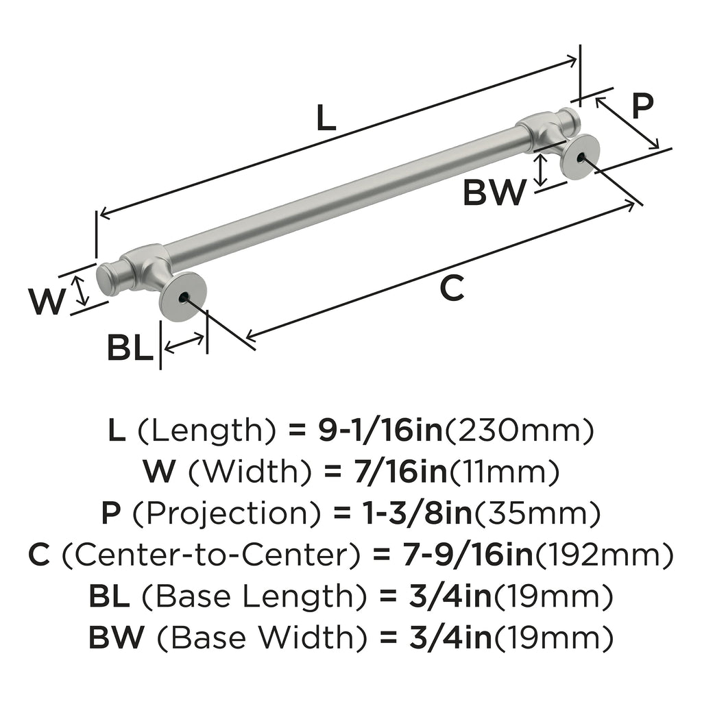 7-9/16" Winsome Satin Nickel Drawer Pull