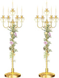 Floor Candelabra 50 Inch Gold Candlestick Holder 5 Arms Candle Holders Antique Flower Stand Centerpiece Decorative
