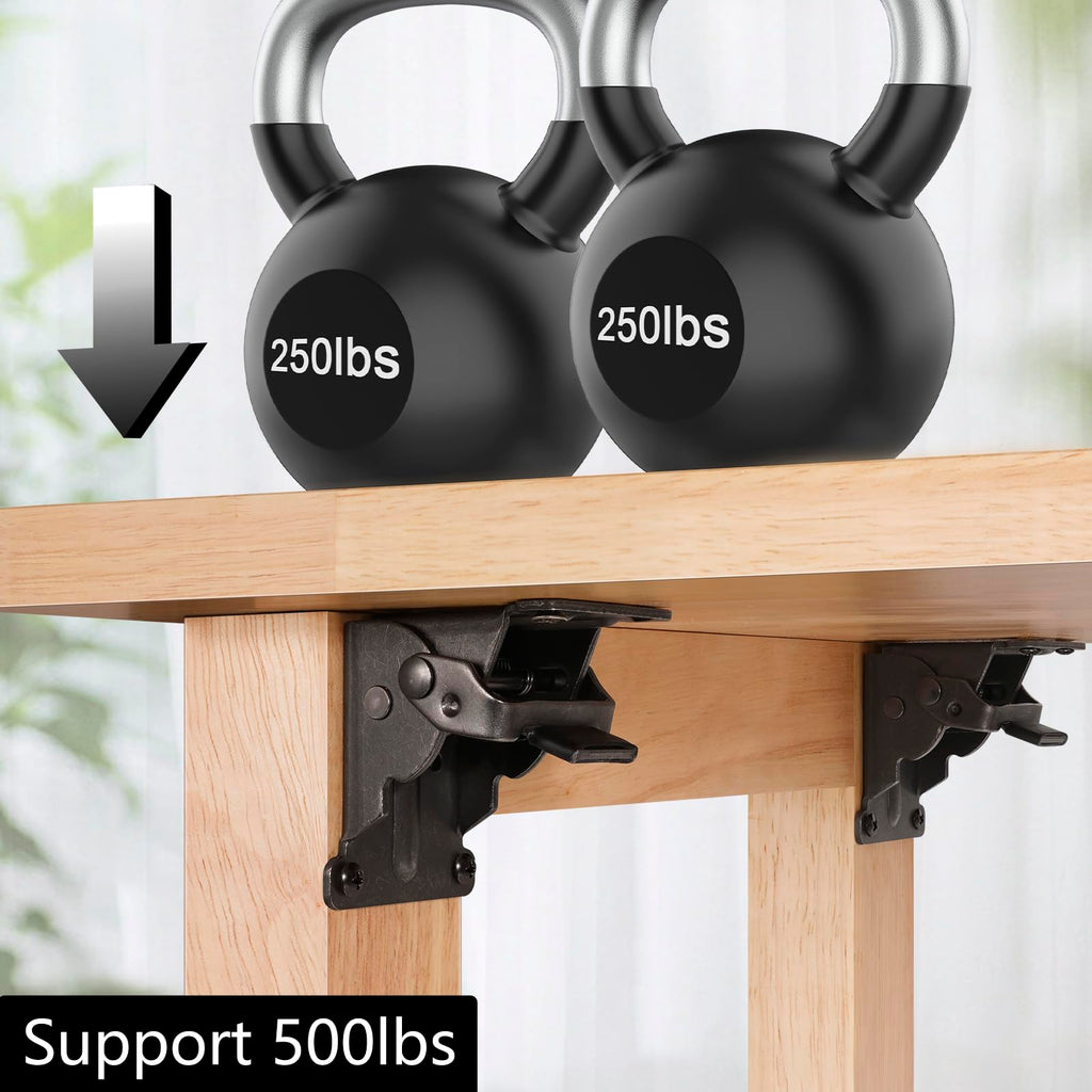 8 Pack Folding Brackets, Self-Lock Hinge with Screws for Folding Table Legs, Lock Extension Support Bracket Bed Legs