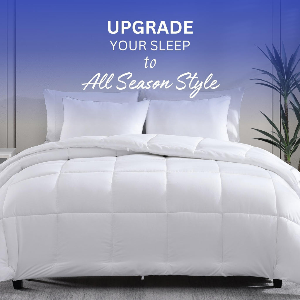 Quilted Bedding Comforter King Size - Duvet Insert with 8 Tabs - Super Soft, Comfy & Cozy All Season King Size