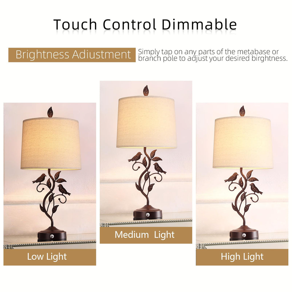 27" Set of 2 Touch Farmhouse Table Lamps