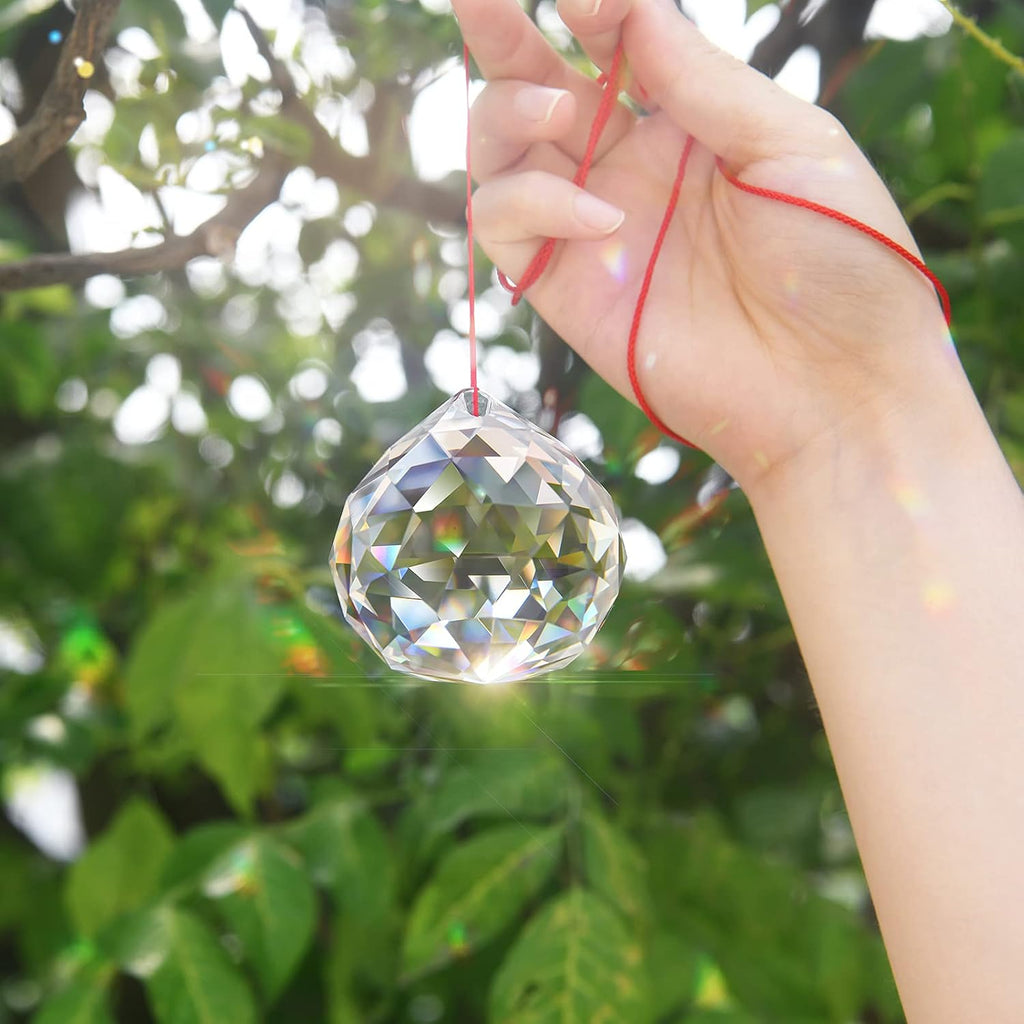 Clear Crystal Ball Prism Sun Shine Catcher Rainbow Pendants Maker, Hanging Crystals Prisms for Windows, for Feng Shui
