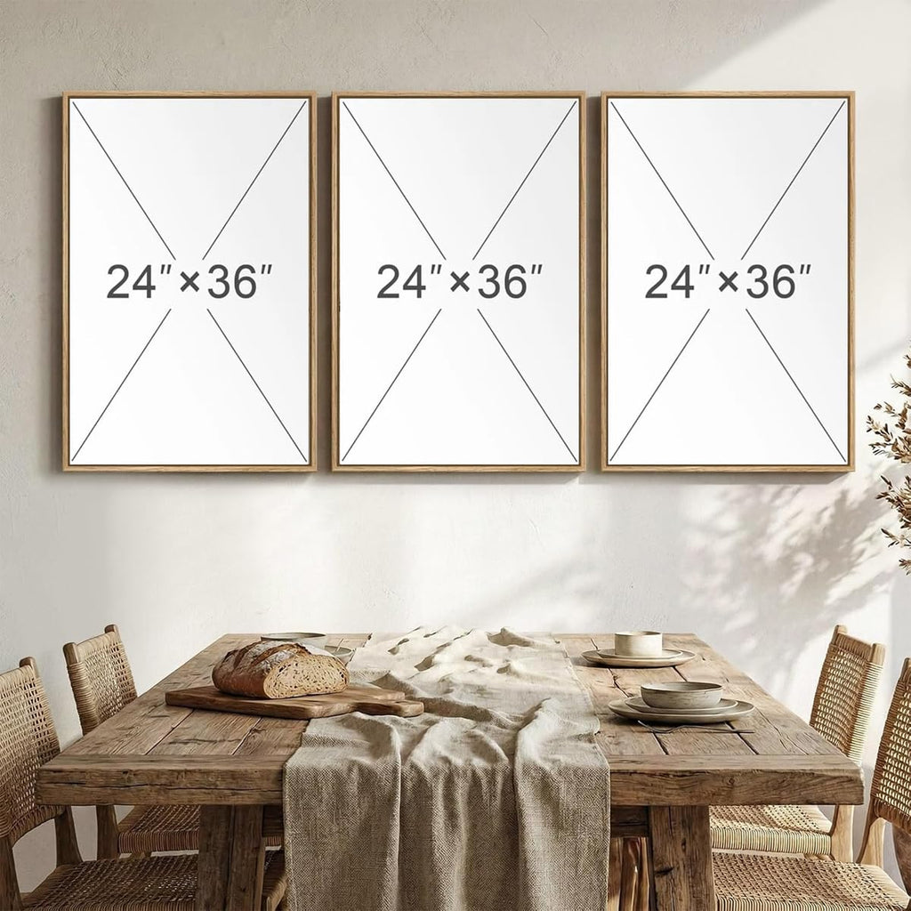 Large Framed The Last Supper 3 Piece Wall Art, 24x36 In