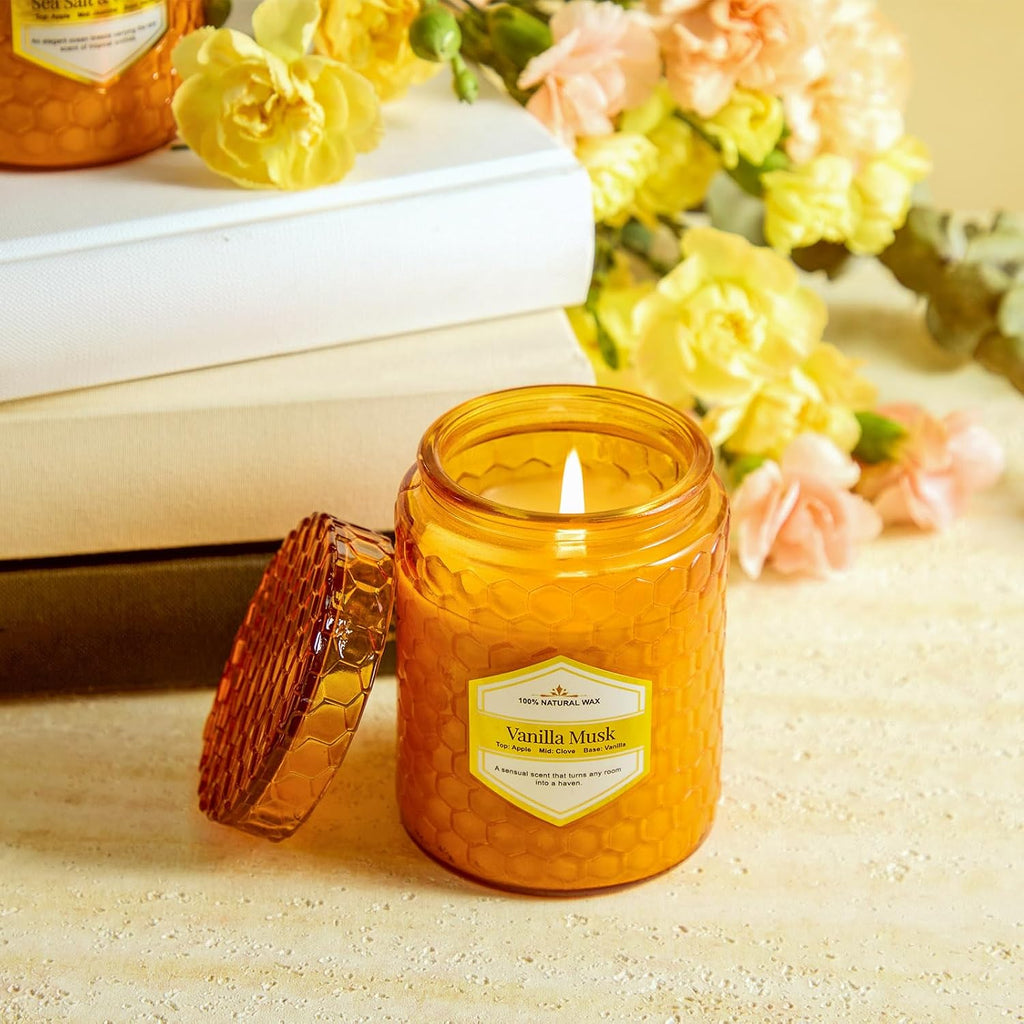 Natural Soy Wax Jar Candles, Scented Aromatherapy Gift Set for Women, 33 oz 240 Hour Long Lasting Candles - Set of 6