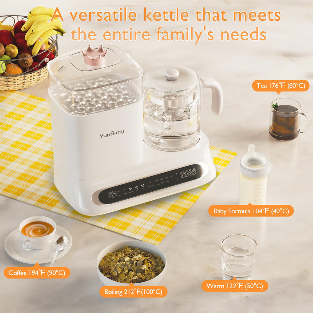 Baby Bottle Warmer & Steamer, 44oz Formula Kettle with Drying & Steam, Multi-Function Bottle Warmer for Breastmilk