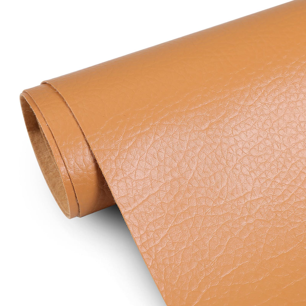 Faux Leather 0.7mm Upholstery Fabric by the Yard 10 Yard Camel