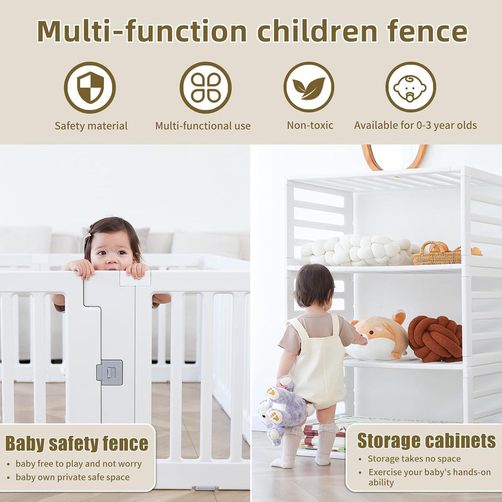 Baby Playard Play Area Kids Activity Center Playpen Playground Hoop for Indoor and Outdoor Use (12 Panels)
