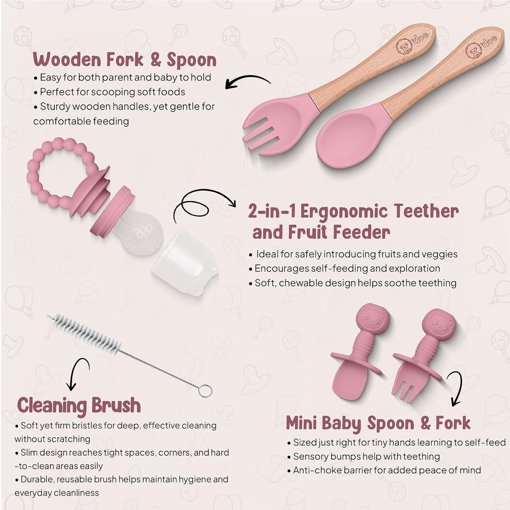 TMBaby Weaning Set, 15 Pcs Silicone Baby Feeding Set