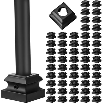64 Pcs Pcs Iron Baluster Shoes with Screws, 5/8 Inch Round Baluster