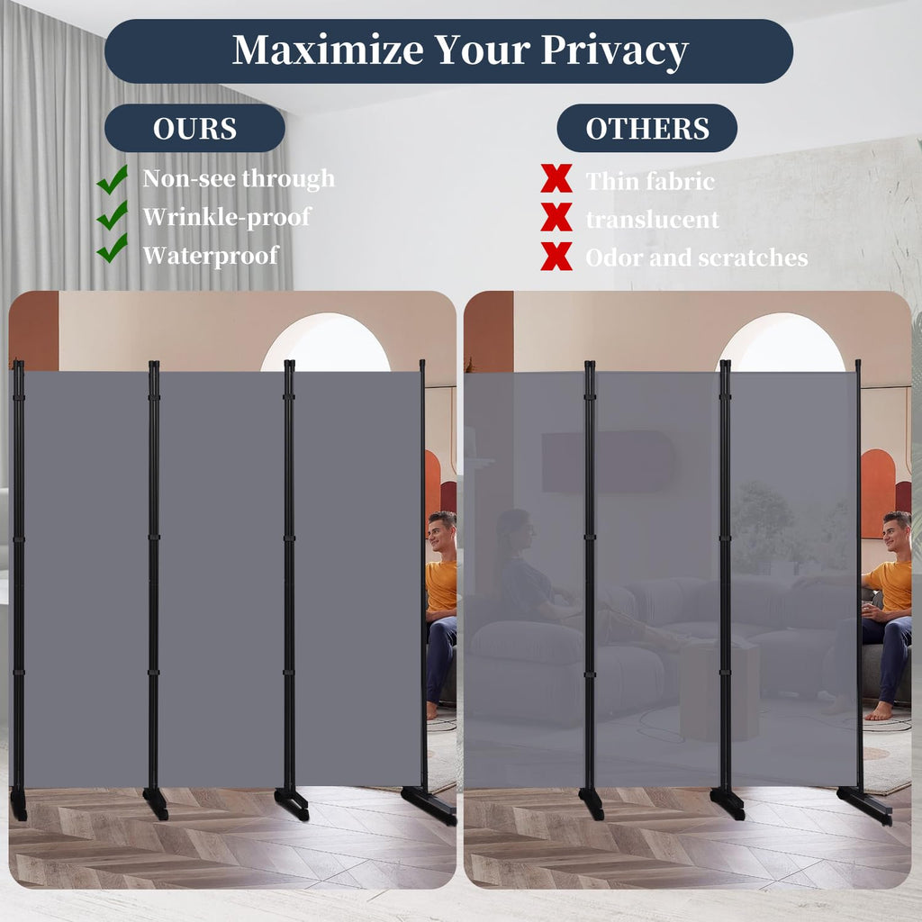 Room Divider 6 Panel-176''Wide Folding Privacy Screen, Large Partition Wall