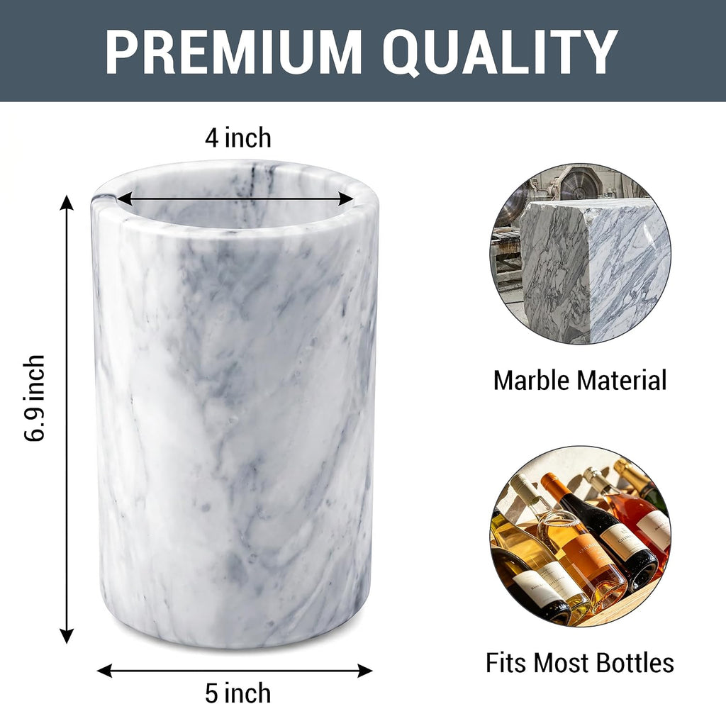 Birnava Marble Wine Chiller Bucket, Wine & Champagne Cooler for Party