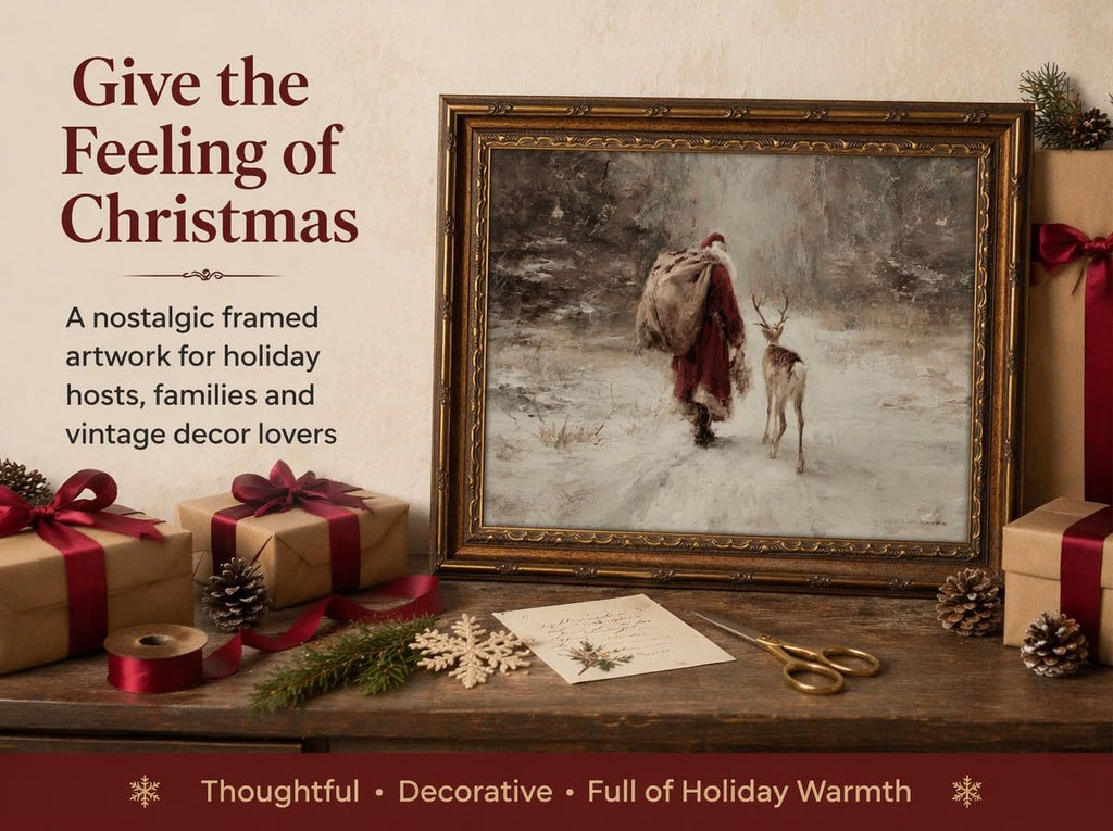 Vintage Gold Framed Christmas Wall Art