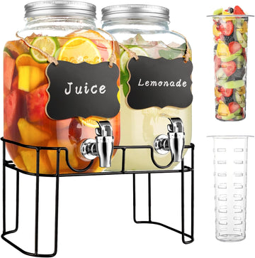 Gallon For Parties,Lemonade Beverage Dispenser With Stand And Spigot For BBQ, Picnic, Party,Laundry Detergent - Set of 2