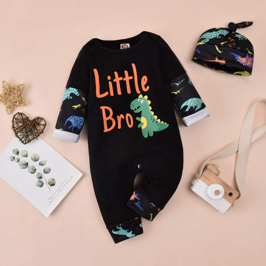 Infant Baby Romper Toddler Pants Set Brother Matching Outfits Boys Clothes (Dinosaur-Romper, )