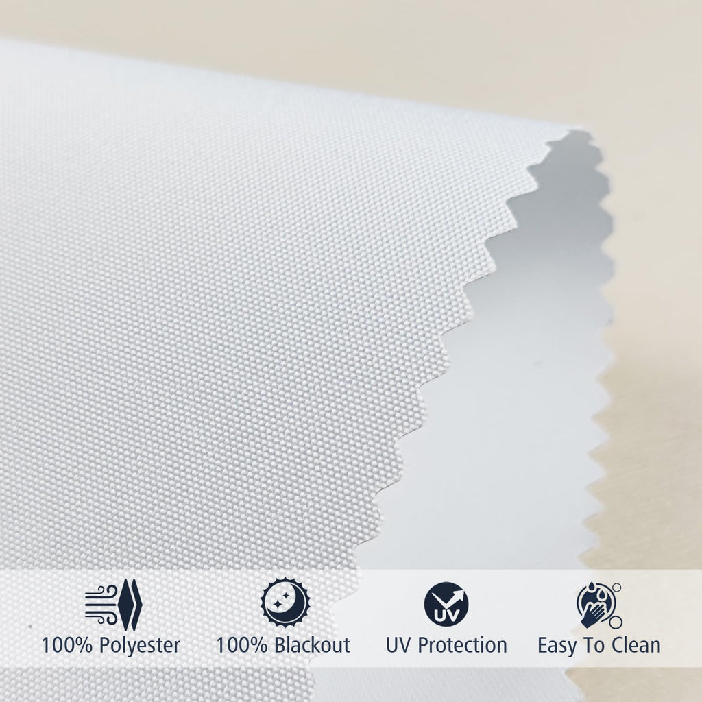 Blackout Window Blinds Roller Shades, White Custom Window Shades Elegant Roller Blinds, Energy Saving UV Protection