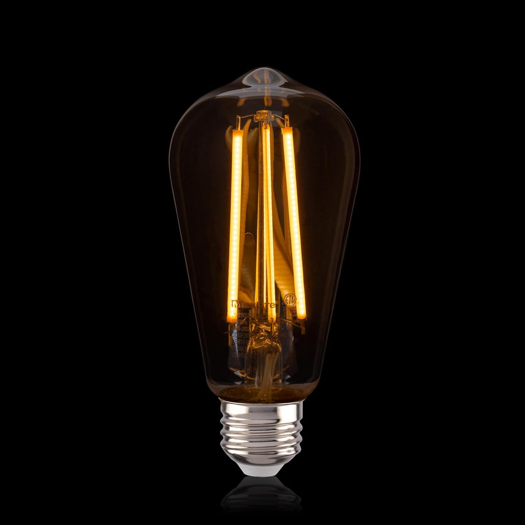 10W E26 Base Dimmable LED Bulb Enclosed Vintage Filament Glass, ST19 Shape, JA8 Listed - CRI 90