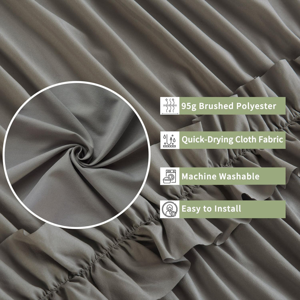 Farmhouse Ruffle, Gray, 72 x 72 in