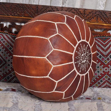 Premium Ottoman Pouf Cover, Ottoman Footstool Hassock 100% Real Natural Leather pouffe, Home Gifts, Wedding Gifts