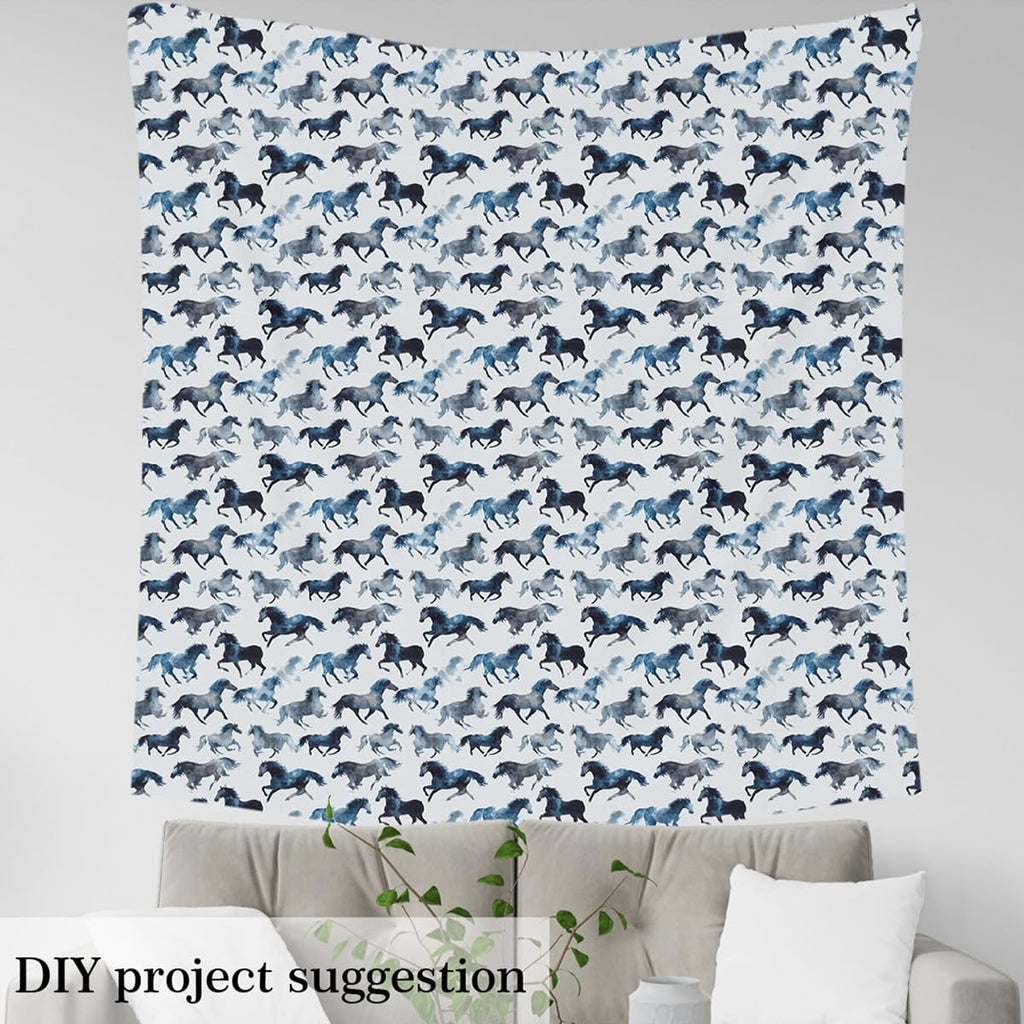 Abstract Horses Watercolor Fabric by The Yard 1 Yard Soft