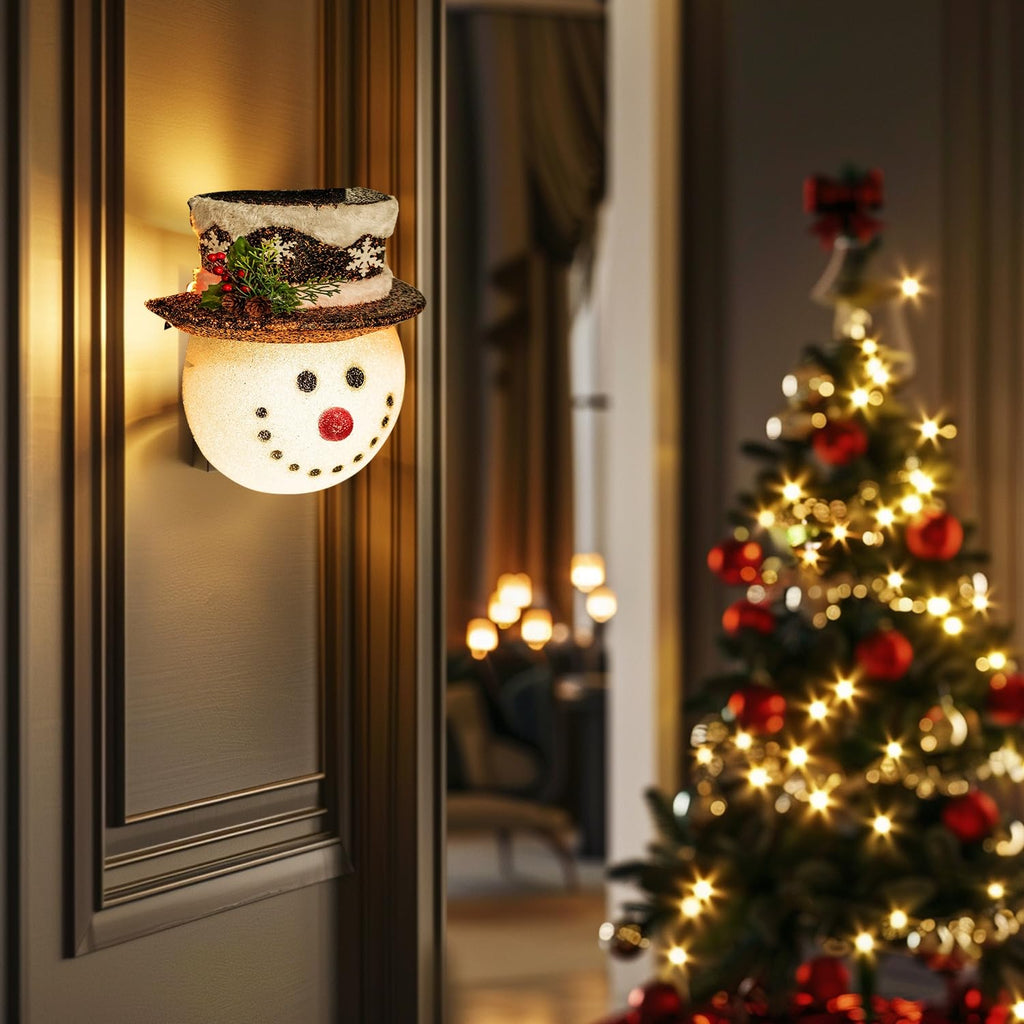 2 Pack Snowman Christmas Porch Light Covers 12 Inch, Christmas Outdoor Decorations Holiday Light Covers for Porch