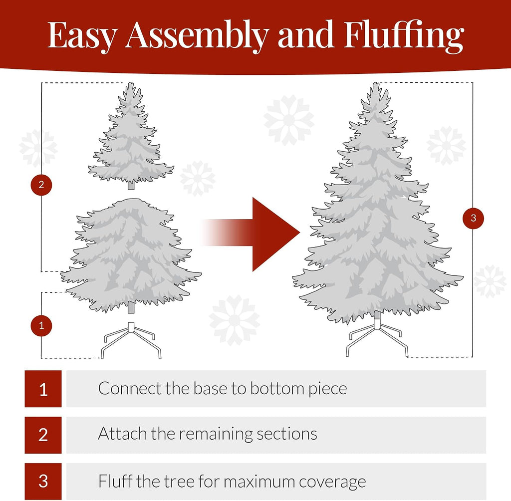 Artificial Christmas Tree, 4.5ft Premium Unlit Pine Design, Dense Branches Realistic Holiday Décor w/Easy Assembly