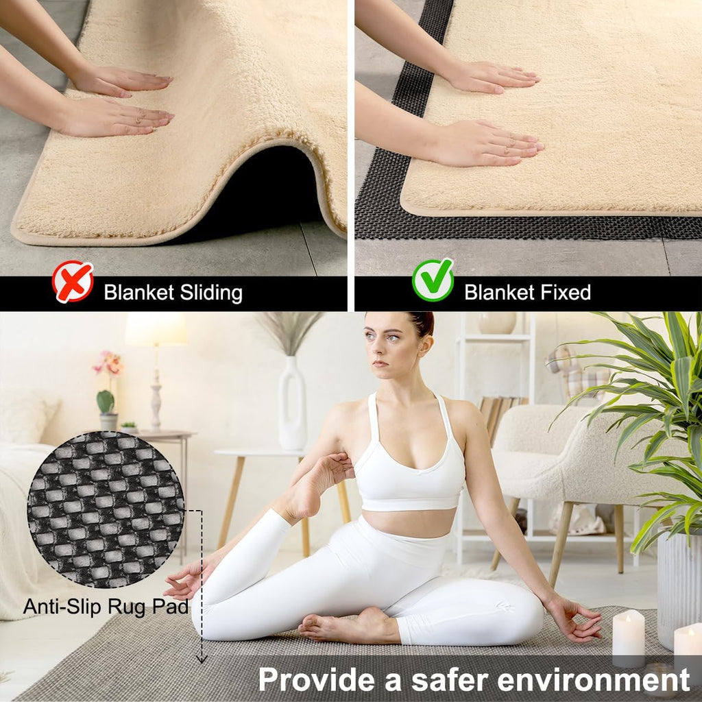 Non Slip Rug Pad Gripper 2 x 5 Feet Extra Thick Pads Carpet Pads - Set of 13