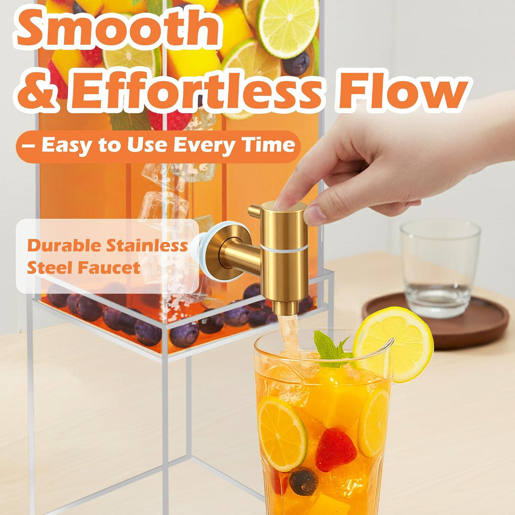 2 Gallon Drink Dispenser for Parties, Beverage Dispenser with Airtight Valve, Large Water Drink Dispenser, Water