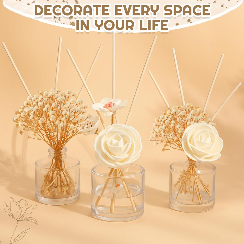 11 Pcs Flower Reed Diffuser Set, Elegant