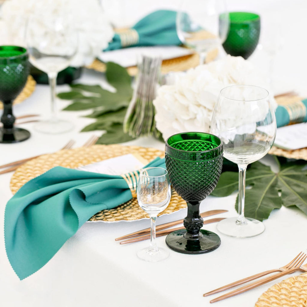 12 Pack, 13" Plastic Reusable Round Dinner Under Plates Bulk, Embossed Peacock Feather Elegant Service Charger for