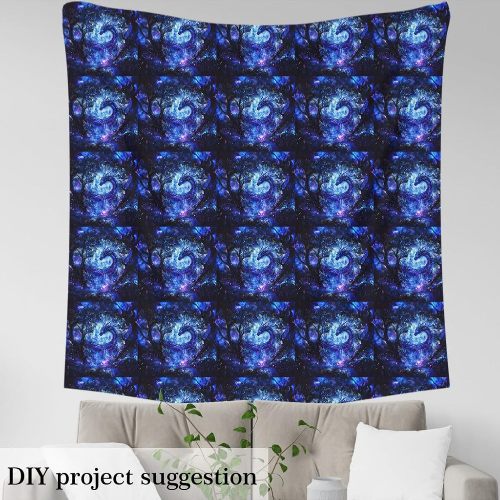 Blue Purple Dragon Fabric By The Yard, Ancient Jungle Upholstery Fabric, Magical Dragon Decorative Material, Mysterious